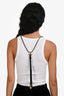 Pre-loved Chanel™ 2021 Champagne Gold Leather Suspenders
