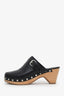 Isabel Marant Black Leather Titya Clogs Size 40