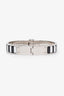 Hermès Silver Tone Black/White Enamel Horse Hinged Bracelet