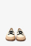 Pre-loved Chanel™ 2018 White/Black Leather Interlocking CC Espadrilles Size 37