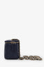 Pre-loved Chanel™ 2023 Caviar Leather Navy Mini Vanity Case with Chain