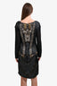Just Cavalli Black Printed Silk Midi Dress Size 44
