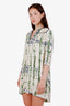 Ba&sh Ivory/Green/Blue Tie-Dye Baby Doll Dress Size S