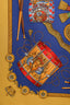 Hermès Blue/Yellow Silk Les Tambours Scarf Size 90cm