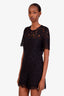 Veronica Beard Black Lace Short Sleeve Mini Dress Size 4
