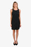 Black Tweed Leather Piping Sleeveless Dress Size 6
