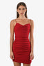 Cinq a Sept Red Ruched Side Sleeveless Body-Con Mini Dress Size 0