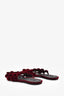 Alexander Wang Burgundy Velvet Pom Pom Slides Size 36
