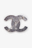 Pre-loved Chanel™ 01P Silver Tone Crystal Embellished CC Brooch
