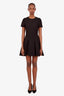 Valentino Black Pleated Flared Mini Dress Size 38