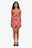 Miaou Orange/Purple Nylon Flared Mini Dress Size XS
