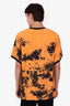 McQ by Alexander McQueen Orange/Black Silk Tye Dye T-Shirt Size M Mens