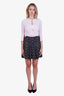 Prada Black/Purple Patterned Midi Skirt Size 36