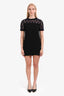 A.L.C. Black Crepe/Navy Blue Lace Short Sleeve Mini Dress Size 6