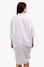 Acne Studios Blue/White Pinstriped Cotton Button Down Shirt Dress Size 38