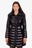 Moncler Black Chevron Down Puffer 'Faucon' Coat Size 00