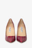 Jimmy Choo Pink Croc-Embossed Leather Abel Pumps Size 40