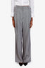 Prada Grey Virgin Wool Wide Leg Trousers Size 40