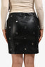 Sportmax Black Lambskin Grommet 'Flyth' Mini Skirt Size 10