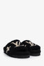 Mule de confort plate Louis Vuitton Paseo en shearling noir à monogramme géant, pointure 38
