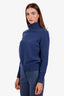 White + Warren Blue Cashmere Turtleneck Size XS