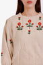 Gucci Cream Wool Cotton Embroidered Sweater Size XS