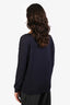 Brunello Cucinelli Navy Bead Embroidered V-Neck Sweater Size M
