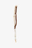 Miu Miu White/Brown Leather, Metal, Cord 'Trick' Bag Charm