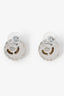 Pre-loved Chanel™ 2017 Silver Tone Crescent Moon Sphere Stud Earrings