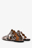 Chloe Black/Cream Python Embossed Leather Sandals Size 38.5
