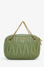 Miu Miu Green Matelassé Nappa Leather Mini Chain Bag