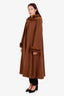 Vintage Camel Mink Trim Long Coat