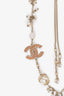 Pre-loved Chanel™ 12A Light Gold-Tone Pearl Purple Beaded CC Long Necklace