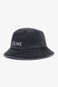 Celine Black Denim Logo Bucket Hat