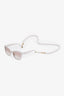 Pre-loved Chanel™ 23P White Frame CH5487 Square Sunglasses With Bead Chain