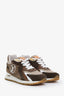 Louis Vuitton Khaki Suede and Canvas Monogram Run Away Sneakers Size 36.5