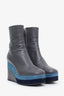 Hermès Grey Leather and Suede Mid Boots Estimated Size 5.5