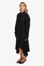 Acne Studios Black Silk Blend Convertible Asymmetric Midi Shirt Dress Size 36