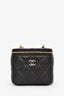 Pre-loved Chanel™ 2021+ Black Leather Disco CC Mini Vanity Crossbody Bag