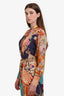 Gucci Multicoloured Silk Patterned Belted Tunic Top Size 40