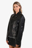 Thierry Mugler Black Leather Piercing Detail Biker Jacket Size 40