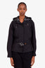 Louis Vuitton Black Short Belted Hooded Parka Size 34