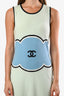 Pre-loved Chanel™ 2009C Green/Blue Cashmere CC Mini Dress Size 38