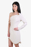 Stella McCartney Cream Crepe Gold Lined Asymmetrical Mini Dress Size 46