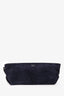 Khaite Blue Suede Logo Lina Clutch