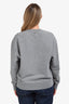 Ami Grey Heart Logo Embroidered Crewneck Sweater Size XL