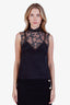 Dries Van Noten Black Silk Bead Detail High Neck Sleeveless Blouse Size 34