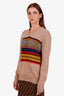 Burberry Brit Beige Wool V-Neck Sweater Size M