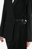 Monse Black Wool Asymmetrical Pleated Blazer Size 10