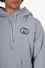 Gucci Grey Interlocking G Logo Cotton Hoodie Size XL Mens
